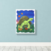 Dierenschildering van de Tortoise Canvas Afdruk (Insitu (Houten vloer))