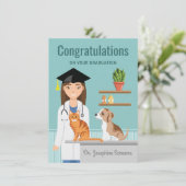 Dierenschool gefeliciteerd met afstuderen kaart (Staand voorkant)