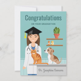 Dierenschool gefeliciteerd met afstuderen kaart