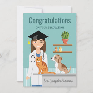 Dierenschool gefeliciteerd met afstuderen kaart