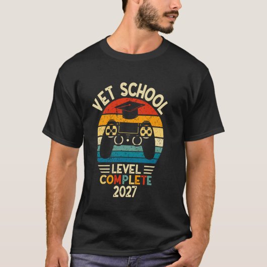Dierenschool Niveau Voltooid 2027 Grappig Dierenar T-shirt (Voorkant)