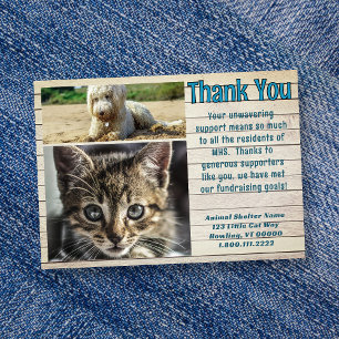 Dierenshelter Fototemplate Bedankkaarten Kaart