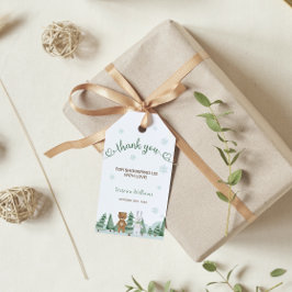 Dierensneeuwvlok Winter Baby Shower Bedankkaart Cadeaulabel
