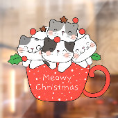 Dierenspeciaalzaak Meowy Christmas Schattige Cats Raamsticker (Vel 2)