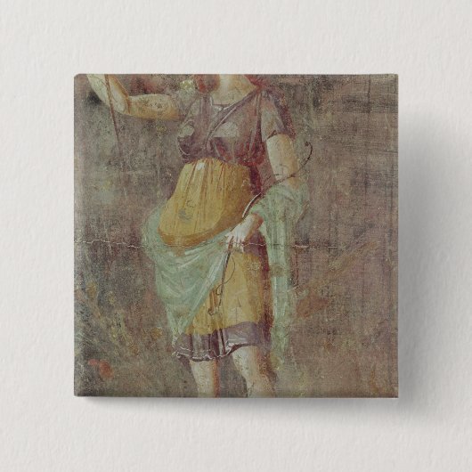 Dierenstandbeeld, van Pompeii, c.50-59 Vierkante Button 5,1 Cm (Voorkant)