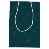 Dierensterrenbeelden Blauwgroen Night Sky Gift Bag Medium Cadeauzakje (Achterkant)