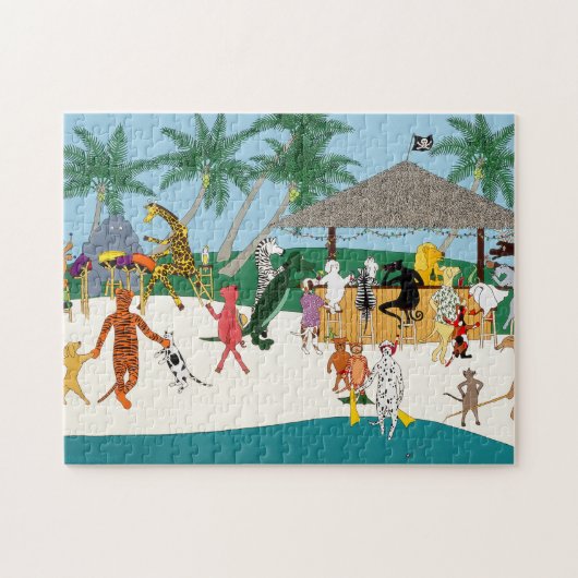 Dierenstrandfeest 11x14 legpuzzel (Horizontaal)