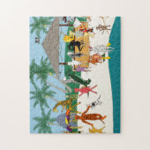 Dierenstrandfeest 11x14 legpuzzel (Verticaal)