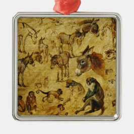 Dierenstudies: Donoren, apen, katten en honden Metalen Ornament