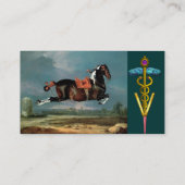 DIERENSYMBOOL VOOR DE HORSE REARING EN GOLD CADUCE VISITEKAARTJE (Achterkant)