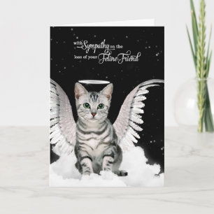 Dierensympathie verlies van een Cat Tabby Angel Kaart