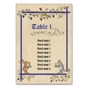 Dierentafel nr. Medieval, kaart met gastnamen