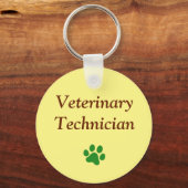 Dierentechnicus/Groene Pootafdruk/Geel Sleutelhanger (Voorkant)
