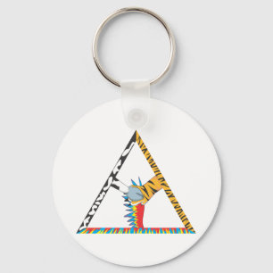 Dierentests door koeien, tijger en papegaai sleutelhanger