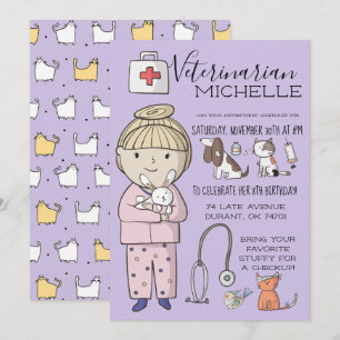 Dierenthema kinderfeestje kaart