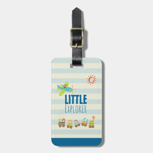 Dierentrein en vliegtuigverkenner bagagelabel (Voorkant verticaal)