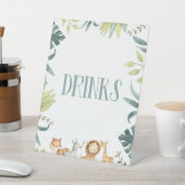 Dierentrinktafelfeestbord voor diersafari reclamebord met voetstuk (Insitu)