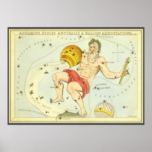  dierentuin, astrologie Aquarius constellatie Poster (Voorkant)