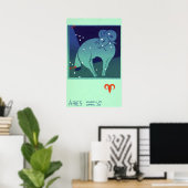 dierentuin, astrologie Aries Ram Constellation Poster (Thuiskantoor)