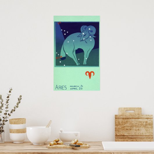  dierentuin, astrologie Aries Ram Constellation Poster (Keuken)