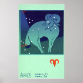  dierentuin, astrologie Aries Ram Constellation Poster (Voorkant)
