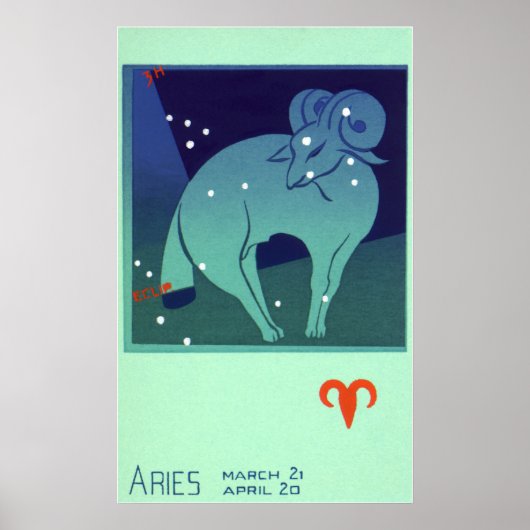 dierentuin, astrologie Aries Ram Constellation Poster (Voorkant)
