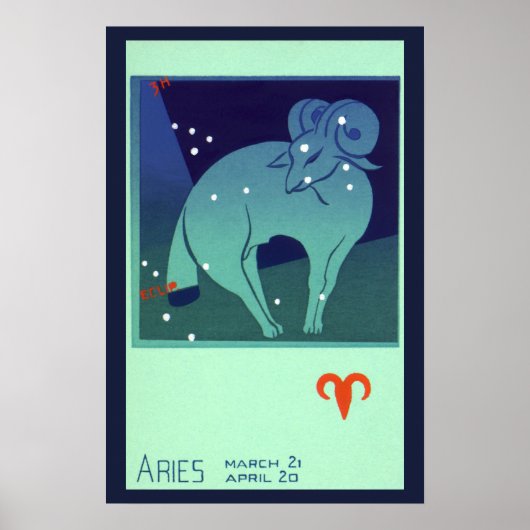 dierentuin, astrologie Aries Ram Constellation Poster (Voorkant)