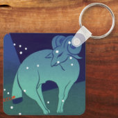 dierentuin, astrologie Aries Ram Constellation Sleutelhanger (Achterkant)