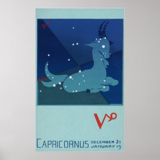 dierentuin, astrologie Capricorn constellatie Poster (Voorkant)