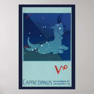 dierentuin, astrologie Capricorn constellatie Poster