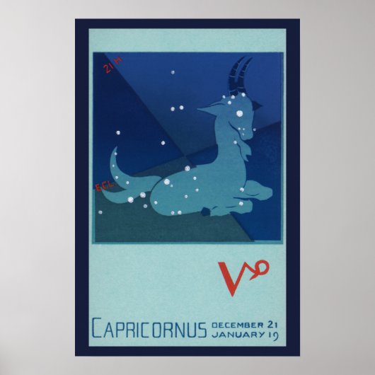 dierentuin, astrologie Capricorn constellatie Poster (Voorkant)