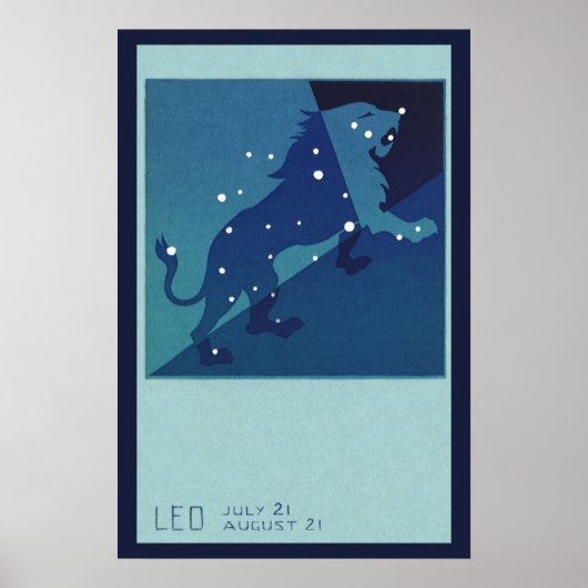 dierentuin Astrology Leo Lion Constellation Poster (Voorkant)