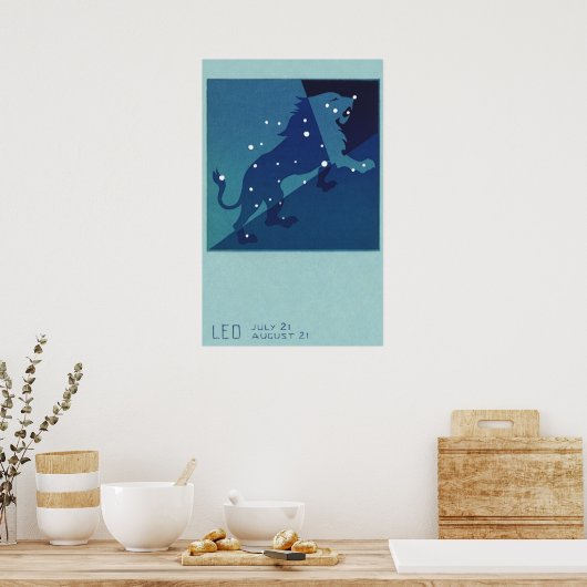  dierentuin Astrology Leo Lion Constellation Poster (Keuken)