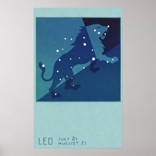 dierentuin Astrology Leo Lion Constellation Poster (Voorkant)
