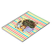 Dierentuin Baby shower, heldere regenboogstrepen Notitieboek (Linkerzijde)