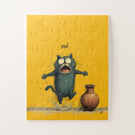 DIERENTUIN! Bang kat splash - grappige puzzel (Verticaal)