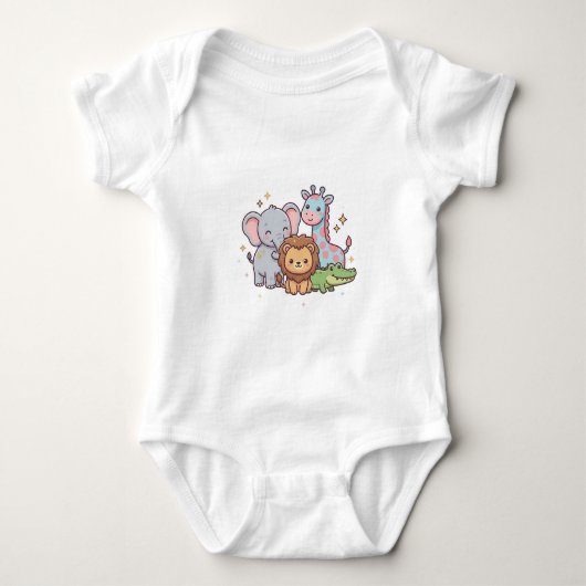 Dierentuin Cute Dier Kawaii Kinderen Wilde Safari Romper (Voorkant)