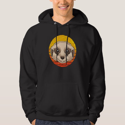 Dierentuin Dier Afrika Safari Retro Meerkat Hoodie (Voorkant)