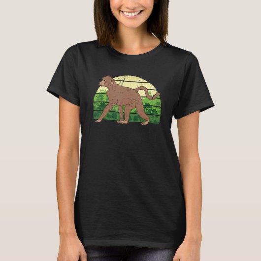 Dierentuin Dier Jungle Chimpansee Retro Aap T-shirt (Voorkant)