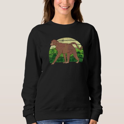 Dierentuin Dier Jungle Chimpansee Retro Aap Trui (Voorkant)