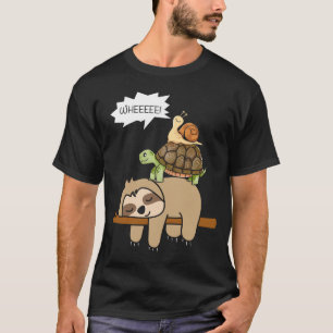 Dierentuin dieren cadeau slak schildpad luiaard pe t-shirt