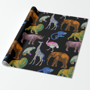 Dierentuin Dieren Felle Kleuren Pop Art Dierenlief Cadeaupapier