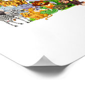 Dierentuin Dieren Safari Wilde Dieren Verjaardagsf Poster (Hoek)