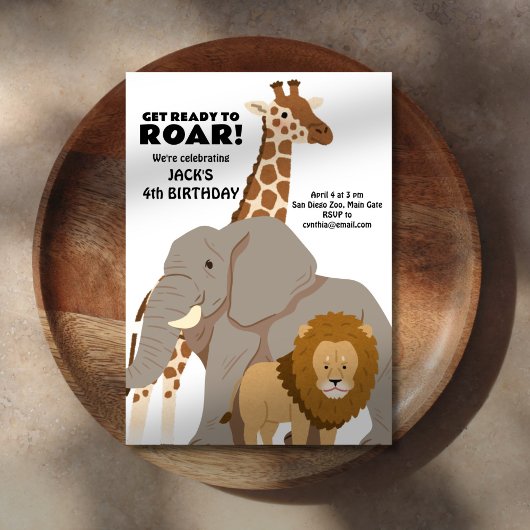 Dierentuin Dieren Verjaardag Kaart