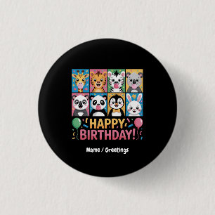 Dierentuin Dieren Wildlife Verjaardag Feest Zoo Da Ronde Button 3,2 Cm