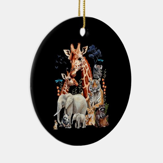 Dierentuin Dieren Wildlife Verjaardagsfeest Dier Keramisch Ornament (Rechts)