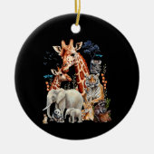Dierentuin Dieren Wildlife Verjaardagsfeest Dier Keramisch Ornament (Voorkant)