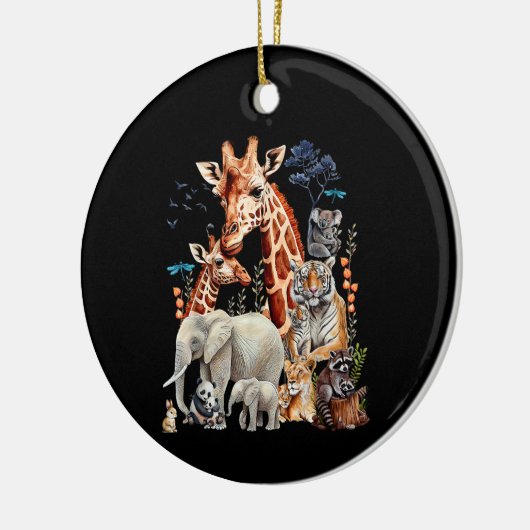 Dierentuin Dieren Wildlife Verjaardagsfeest Dier Keramisch Ornament (Links)
