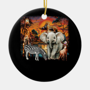 Dierentuin Dieren Wildlife Verjaardagsfeestje Wild Keramisch Ornament