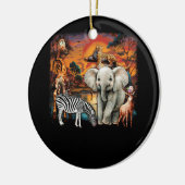 Dierentuin Dieren Wildlife Verjaardagsfeestje Wild Keramisch Ornament (Links)